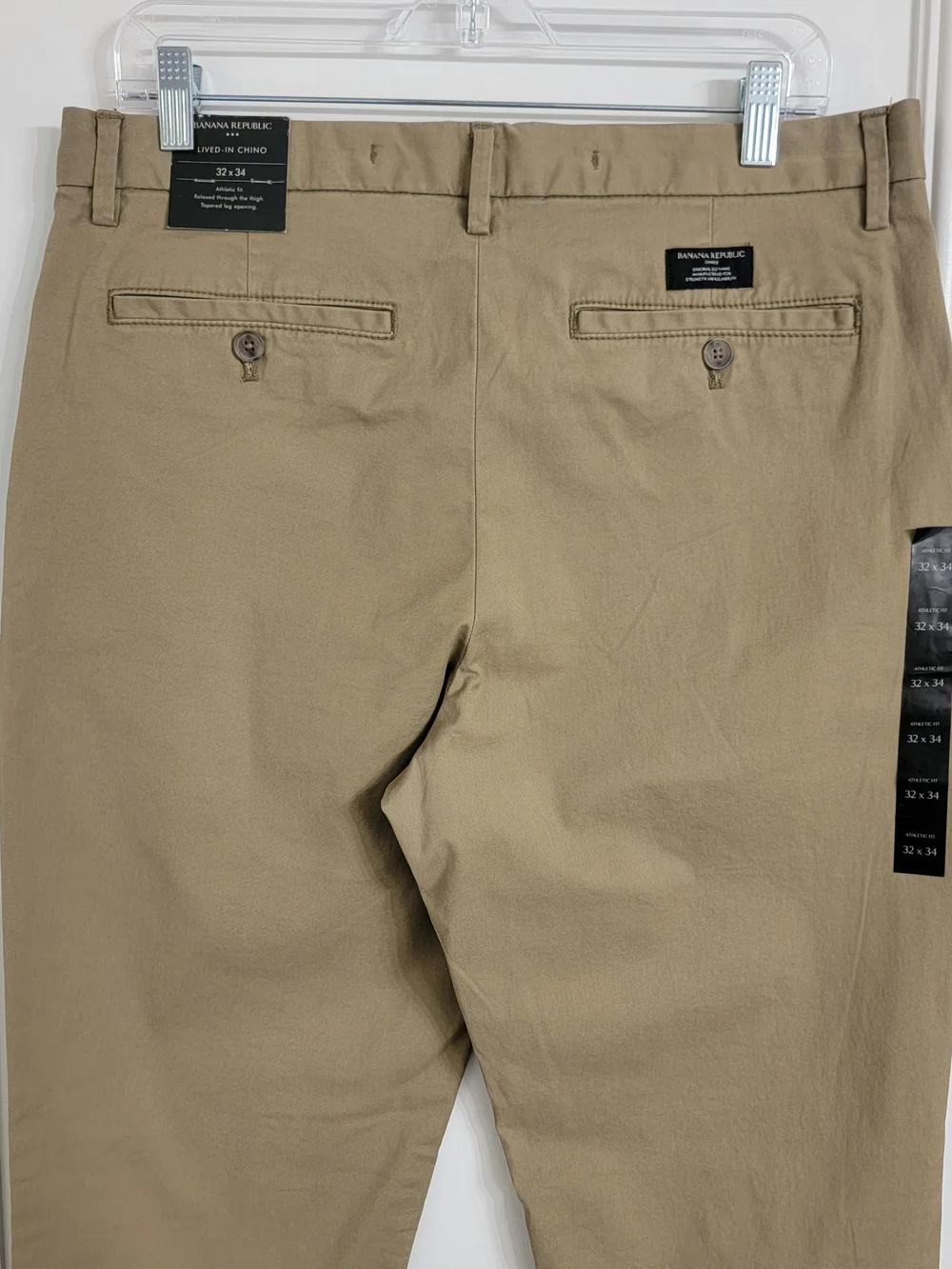 Banana Republic Athletic Fit Lived-In Chino Pants Mens 32x34 Acorn 400028 Khaki